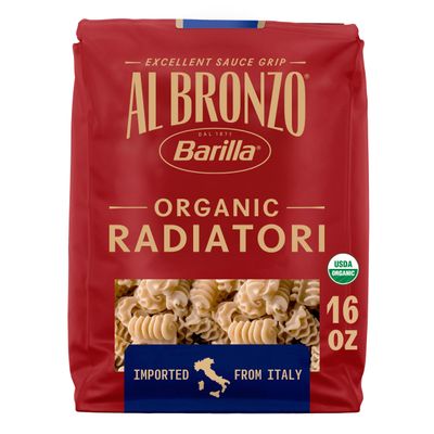 Al Bronzo by Barilla Organic Radiatori Pasta (16 oz.), Bronze Cut Pasta Created from High Quality Organic Durum Wheat, Imported From Italy, Non-GMO, Kosher