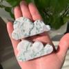 113g 2pcs Druzy Moss Agate Cloud Shaped Slab Natural Crystal Wisp for Healing, Calm & Boho Home Decor view 2