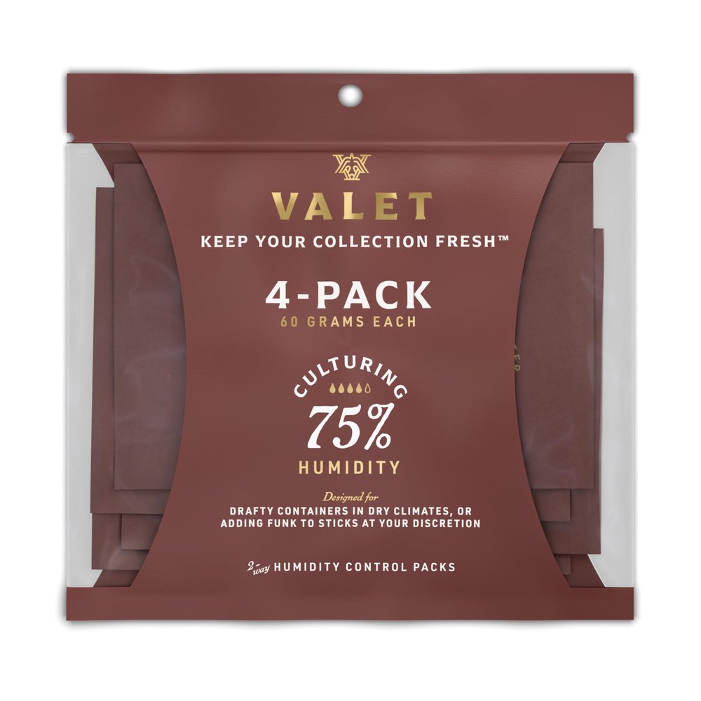 Valet 75% Two-Way Humidity Packs 4-Pack (60g), Two-Way Humidity Control Packs for Moisture Restoration, Moisture Absorber for Leaky Wood & Breathable Storage, Made in USA