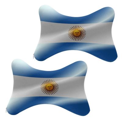SESLFLKPJK Car Headrest Protect Neck Pillow Neck Pain Relief Cervical Support Flag of Argentina Travel Sleeping Headrest Cushion for Driving Travel Car