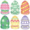 QZYL 50 Pcs Easter Egg Shaped Paper Plates, 5.43 X 7.48 Inch Spring Dessert Plates Easter Decorations, 6 Designs Egg Shape Tableware, Disposable Bunny Party Table Decor Supplies for Spring Dinnerware view 1
