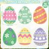 QZYL 50 Pcs Easter Egg Shaped Paper Plates, 5.43 X 7.48 Inch Spring Dessert Plates Easter Decorations, 6 Designs Egg Shape Tableware, Disposable Bunny Party Table Decor Supplies for Spring Dinnerware view 2