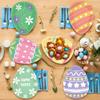 QZYL 50 Pcs Easter Egg Shaped Paper Plates, 5.43 X 7.48 Inch Spring Dessert Plates Easter Decorations, 6 Designs Egg Shape Tableware, Disposable Bunny Party Table Decor Supplies for Spring Dinnerware view 4