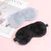 2 Pcs Plush Sleep Eye Mask Cute Soft Sleeping Blindfold Adjustable Furry Nap Eye Cover Night Comfortable Faux Fur Eyeshade for Plane Game Winter Men Women Gift view 3