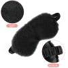 2 Pcs Plush Sleep Eye Mask Cute Soft Sleeping Blindfold Adjustable Furry Nap Eye Cover Night Comfortable Faux Fur Eyeshade for Plane Game Winter Men Women Gift view 4
