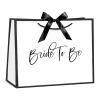 Loveinside 13" Large Bridal Shower Gift Bag, White & Black Bride To Be Elegant Script Design Gift Bag with Bow Ribbon for Girls, Bachelorette Party, Engagement, Wedding, 13" x 5" x 10", 1 Pcs view 1