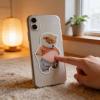 3D Shiba Inu Dog Belly Sticker 3 Sheet 6pcs Super Soft Silicone Anti-Collision Sticker for Home Aesthetics,Cute Puppy Wearing Orange Outfit with Pink Belly Decals Gift (Style B) view 3
