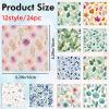 FREEBLOSS 24pcs Glasses Cleaning Cloth Microfiber Cleaning Cloth for Glasses Eyeglasses Reusable Thick Cleaner Cloths Soft Wipes for Camera Lens Phone Screens, 6.3x6.3" Leaves Pattern view 2
