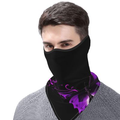FHEDVBN purple and black butterfly Ski Mask UPF 50+ Balaclava - Windproof Face Cover for Men Women Cooling Summer Half Face Mask Scarf Sun UV Protection Neck Gaiter for Outdoor Activities