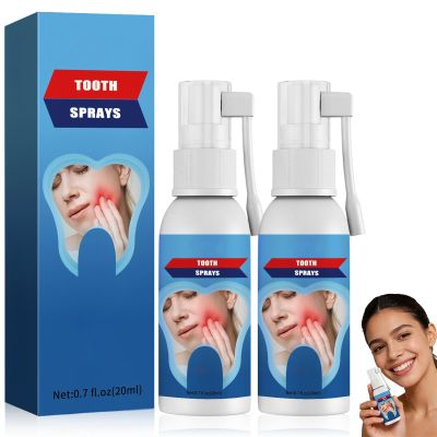 2Pack Tooth Relief for Adults Spray - Soothes Gum Fast, Improves Dryness, Portable Oral Care for Adults, Freshens Breath, Mint & Chamomile Formula