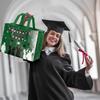 XiaosRen 2Pcs Large Graduation Gift Bags with Card and Tissue Paper, Reusable Non-Woven Bag with Handles for College, Graduation Season Theme Party Decor Supplies (Purple, Green) view 3