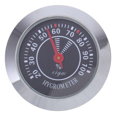 Anneome Cigar Hygrometer for Humidor 38mm Mechanical Round Analog Humidity Gauge Black for Cigar Box Accessory Household Use