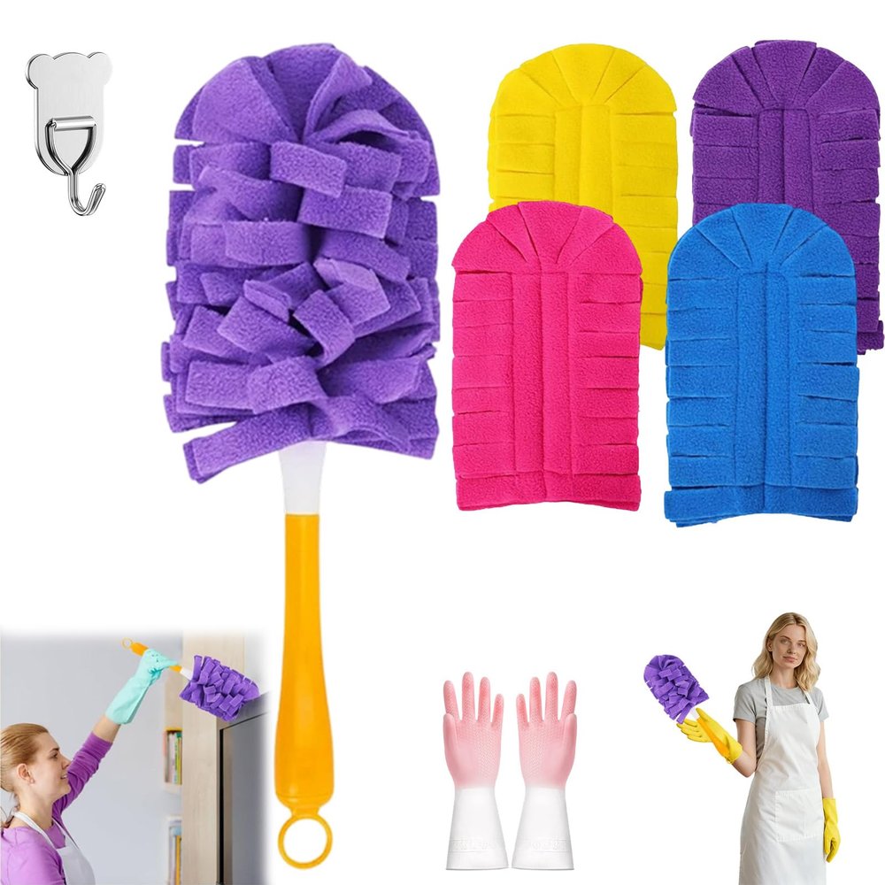 2026 New 360 Electrostatic Duster Refills, The Sustainable Choice for a Dust-Free Home, Duster Refills Reusable, Eco-Friendly Washable Design for Home Cleaning (4pcs B)