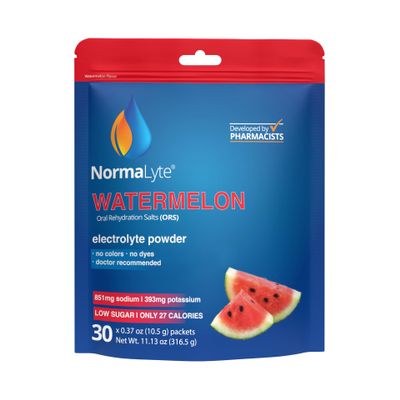 NormaLyte Watermelon - Electrolyte Powder Packets | Clinically Studied Electrolyte Drink Mix | 30 Count Effective Hydration Sticks