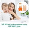 EXHUMKY Silicone Toothbrush 3pcs with Tongue Scraper Oral Cleaner Soft Newborn Mouth Care view 3