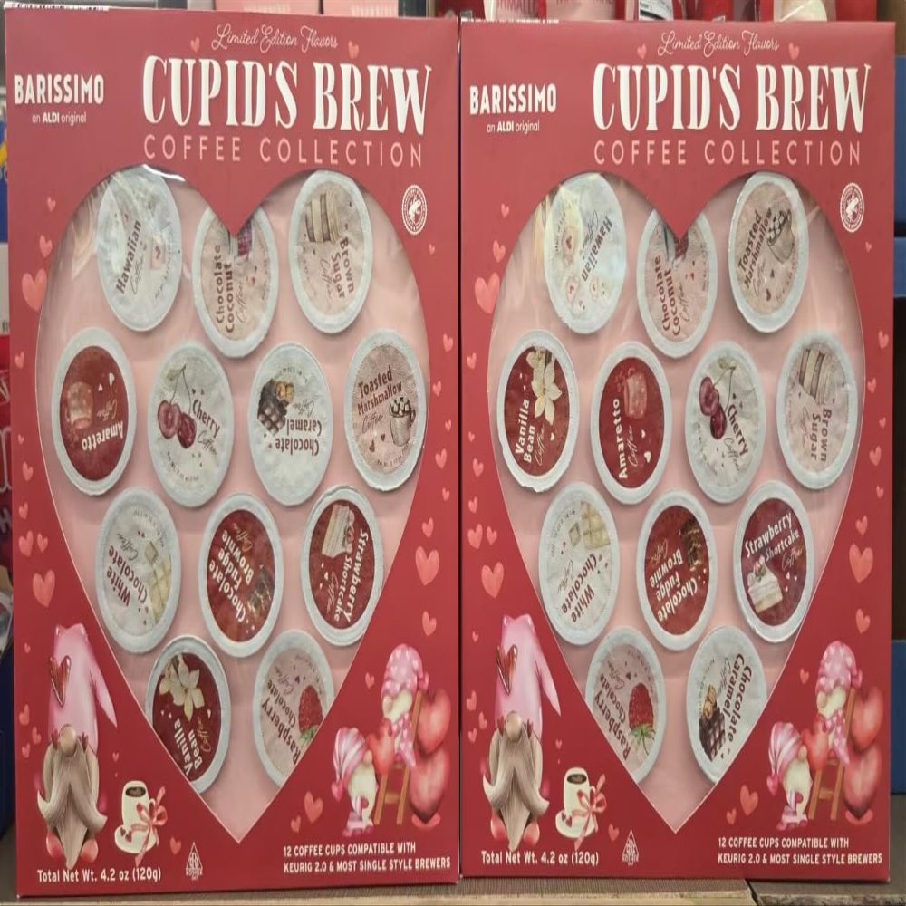 Barissimo Limit Edition Flavors Cupid's Brew Coffee Collection 12 Cups 4.2oz 120g (Two Boxes)