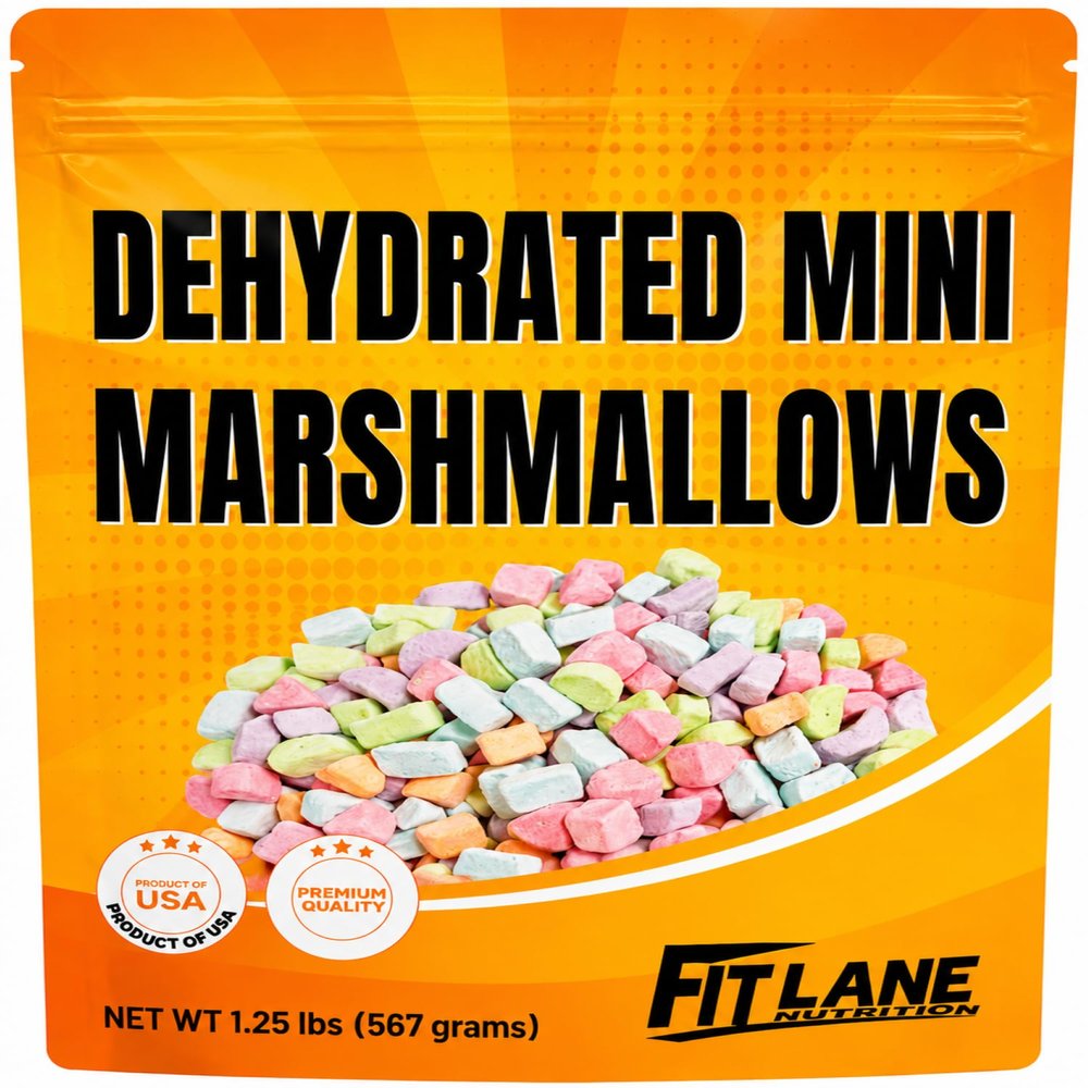 Dehydrated Mini Marshmallow Bits Only 1.25 lbs Bag - Lucky Assorted Charms Shaped for Cereal, Hot Chocolate and Cocoa - by Fit Lane Nutrition