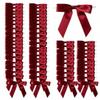 100 Pcs 2.6" Pre-Tied Satin Ribbon Bows Twist Tie Bows All-in-One Party Decor Kit Premade for Gift Wrapping, Treat Bags & Tying The Knot Celebrations,Wine Red view 1