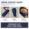 SoothingThreads 100% Organic Cotton Eczema Mittens for Adults Anti-Scratch Nighttime Sleeping Gloves with Secure Adjustable Strap, Reusable & Washable 1 Pair, S/M/L (Navy, Small) view 3