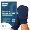 SoothingThreads 100% Organic Cotton Eczema Mittens for Adults Anti-Scratch Nighttime Sleeping Gloves with Secure Adjustable Strap, Reusable & Washable 1 Pair, S/M/L (Navy, Medium) view 1