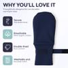 SoothingThreads 100% Organic Cotton Eczema Mittens for Adults Anti-Scratch Nighttime Sleeping Gloves with Secure Adjustable Strap, Reusable & Washable 1 Pair, S/M/L (Navy, Medium) view 2
