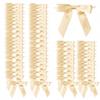 100 Pcs 2.6" Pre-Tied Pink Satin Ribbon Twist Tie Bows All-in-One Party Decor Kit Premade Bows for Gift Wrapping, Treat Bags & Tying The Knot Celebrations,Champagne view 1