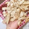 100 Pcs 2.6" Pre-Tied Pink Satin Ribbon Twist Tie Bows All-in-One Party Decor Kit Premade Bows for Gift Wrapping, Treat Bags & Tying The Knot Celebrations,Champagne view 2