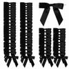 100 Pcs 2.6" Pre-Tied Pink Bows Pink Satin Ribbon Bows Pink Twist Tie Bows All-in-One Party Decor Kit Premade Bows for Gift Wrapping, Treat Bags & Tying The Knot Celebrations,Black view 1