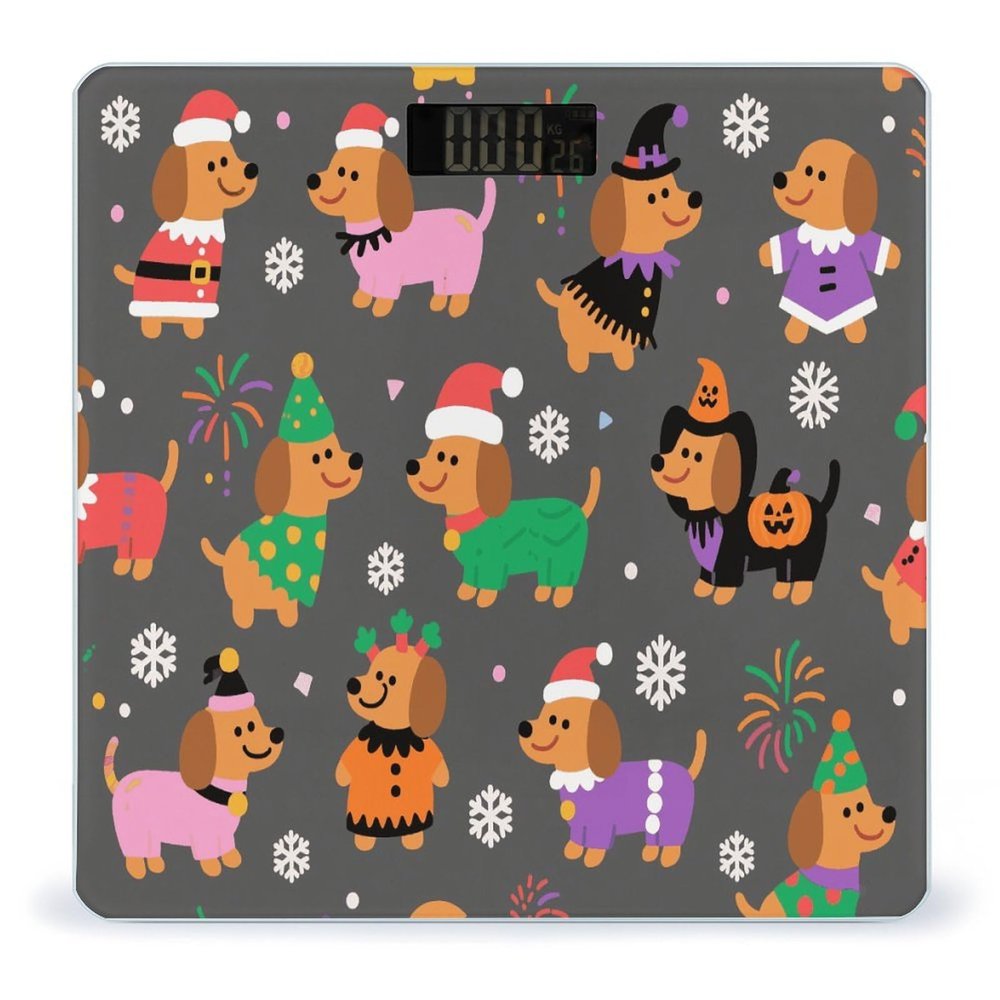 Dachshund Dog Weight Scale Cute Bathroom Scale for Body Highly Accurate Digital Weighing Machine for People Compact LCD Display Scales with Sturdy Toughened Glass Scales
