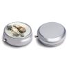 Stone on The Otter's Rest Pill Box Round Weekly Pills Organizer with Mirror 3 Compartments Portable Travel Pills Container Cute Pill Case for Fish Oil Supplements view 3