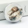 Stone on The Otter's Rest Pill Box Round Weekly Pills Organizer with Mirror 3 Compartments Portable Travel Pills Container Cute Pill Case for Fish Oil Supplements view 4