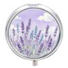 Pastel Floral Pill Box Round Weekly Pills Organizer with Mirror 3 Compartments Portable Travel Pills Container Cute Pill Case for Fish Oil Supplements view 1