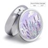 Pastel Floral Pill Box Round Weekly Pills Organizer with Mirror 3 Compartments Portable Travel Pills Container Cute Pill Case for Fish Oil Supplements view 2