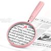 10X 30X Magnifying Glass for Reading, Handheld Magnifier for Reading, 90mm Magnifying Glass Scratch Resistant Lens, Soft Handle for Close Work Book Newspaper Nature Exploration (Pink) view 1