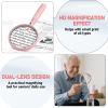 10X 30X Magnifying Glass for Reading, Handheld Magnifier for Reading, 90mm Magnifying Glass Scratch Resistant Lens, Soft Handle for Close Work Book Newspaper Nature Exploration (Pink) view 4