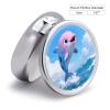 Little Dolphin Pill Box Round Weekly Pills Organizer with Mirror 3 Compartments Portable Travel Pills Container Cute Pill Case for Fish Oil Supplements view 2