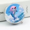 Little Dolphin Pill Box Round Weekly Pills Organizer with Mirror 3 Compartments Portable Travel Pills Container Cute Pill Case for Fish Oil Supplements view 4