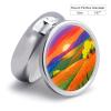Sunset in The Countryside Pill Box Round Weekly Pills Organizer with Mirror 3 Compartments Portable Travel Pills Container Cute Pill Case for Fish Oil Supplements view 2