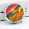 Sunset in The Countryside Pill Box Round Weekly Pills Organizer with Mirror 3 Compartments Portable Travel Pills Container Cute Pill Case for Fish Oil Supplements view 4