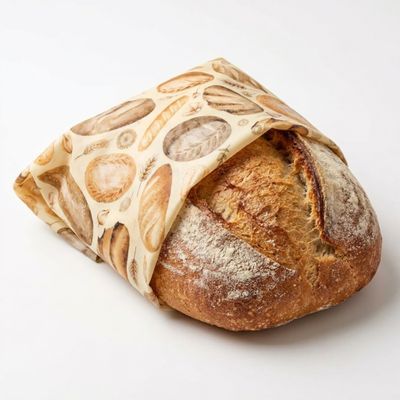 Honeybee Wrap Bread Food Wrap, 21 x 18 Inches, GOTS-Certified 100% Organic Cotton with Beeswax, Reusable and Compostable