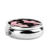 Pink Bat and Floral Pill Box Portable Round 3 Compartment Pill Case Hold Vitamins view 3