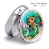 Scales Green Mermaid Pill Box Round Weekly Pills Organizer with Mirror 3 Compartments Portable Travel Pills Container Cute Pill Case for Fish Oil Supplements view 2