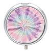 Pastel Tie Dye Pill Box Round Weekly Pills Organizer with Mirror 3 Compartments Portable Travel Pills Container Cute Pill Case for Fish Oil Supplements view 1
