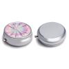 Pastel Tie Dye Pill Box Round Weekly Pills Organizer with Mirror 3 Compartments Portable Travel Pills Container Cute Pill Case for Fish Oil Supplements view 3