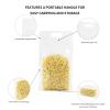 100 Pack Resealable Bags, 4.7x8.6 Inch Clear Flat Bottom Stand Up Pouch Bag with Handle, Reusable Zipper Lock Food Storage Bags for Packaging Treat, Candy, Snack, Spices, Herbs & Pet Food view 2