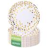 qonimi White and Gold Party Supplies, 50 Pack Gold Dot Paper Plates 9 Inches Disposable Dessert Paper Plates Party Supplies for Birthday Graduation Wedding Baby Shower Christmas view 1