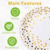 qonimi White and Gold Party Supplies, 50 Pack Gold Dot Paper Plates 9 Inches Disposable Dessert Paper Plates Party Supplies for Birthday Graduation Wedding Baby Shower Christmas view 3