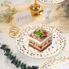 qonimi White and Gold Party Supplies, 50 Pack Gold Dot Paper Plates 9 Inches Disposable Dessert Paper Plates Party Supplies for Birthday Graduation Wedding Baby Shower Christmas view 4