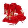 GRIRIW 6pcs 2025 Year of The Snake Chinese Red Candy Drawstring Bags 10x16cm Lunar New Year Treat Pouches for Party Favors and Festival Presents view 1