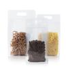100 Pack Resealable Bags, 5.5x9.4 Inch Clear Flat Bottom Stand Up Pouch Bag with Handle, Reusable Zipper Lock Food Storage Bags for Packaging Treat, Candy, Snack, Spices, Herbs & Pet Food view 1